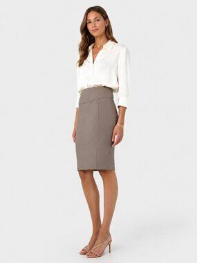 Forcast Safira Pencil Skirt in Walnut